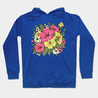 Colorful Hibiscus Flowers Hoodie